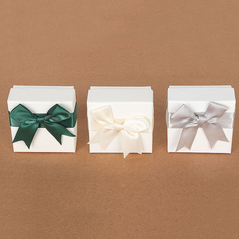 Ring Box  Couple Rings Bow Packing Box Small Bracelet Stud Earrings Box Jewelry Box Customized Wholesale