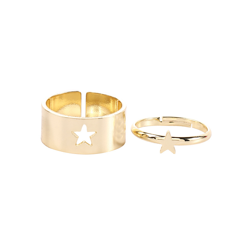 Foreign Trade Cross-Border Punk Couple Ring Men and Women Couple Rings Combination Ins Style Butterfly Fashion Personalized Index Finger Ring
