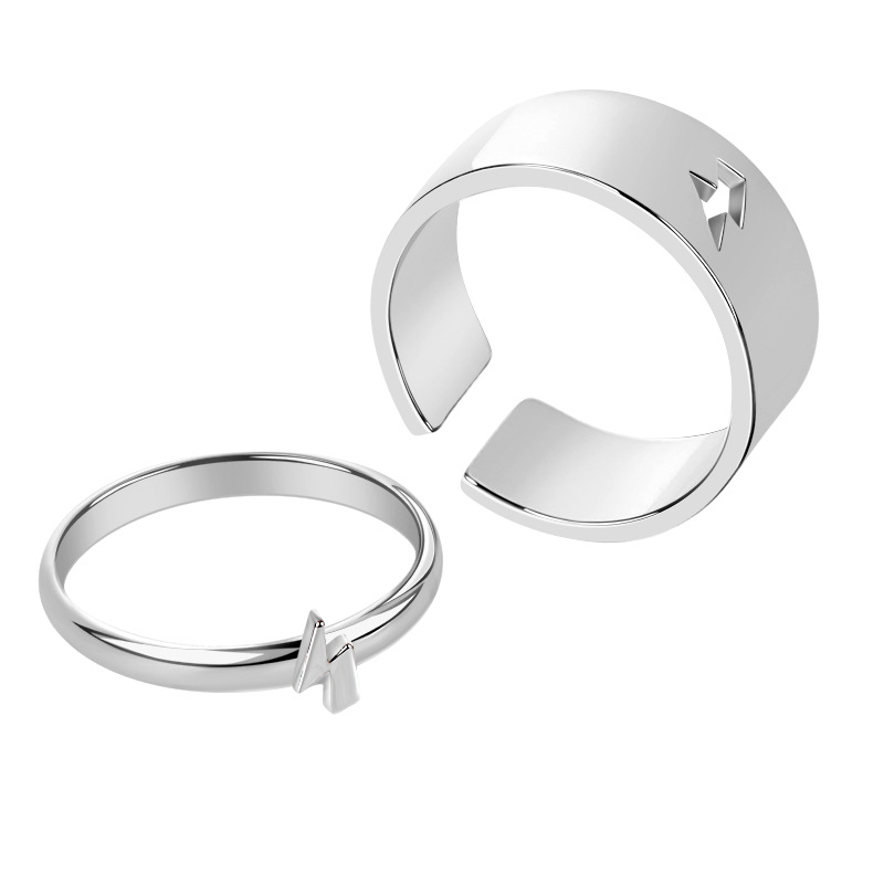 Foreign Trade Cross-Border Punk Couple Ring Men and Women Couple Rings Combination Ins Style Butterfly Fashion Personalized Index Finger Ring
