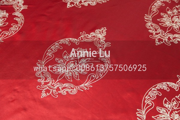 Festive Chinese Red Series Chameleon Three-Dimensional Embroidered Flower Custom Fashion Wedding Hotel Decorative Tablecloth Chair Cover