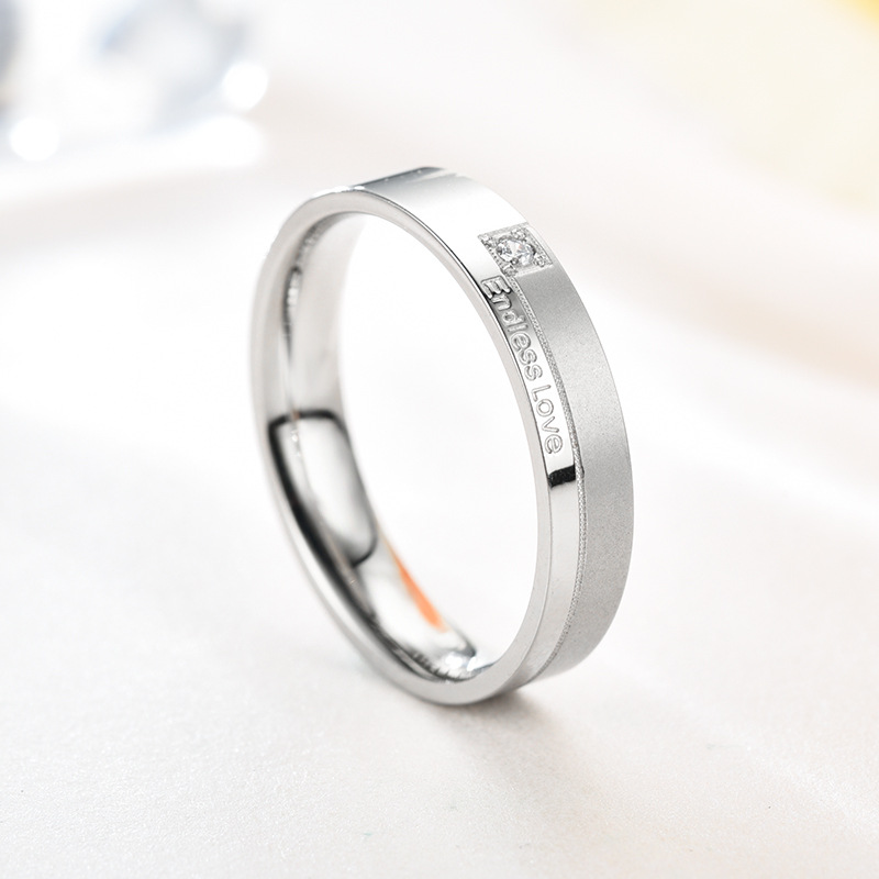 for CrossBorder Creative Endless Love Couple Couple Rings Korean Jewelry Whole Diamond Titanium Steel Couple Ring