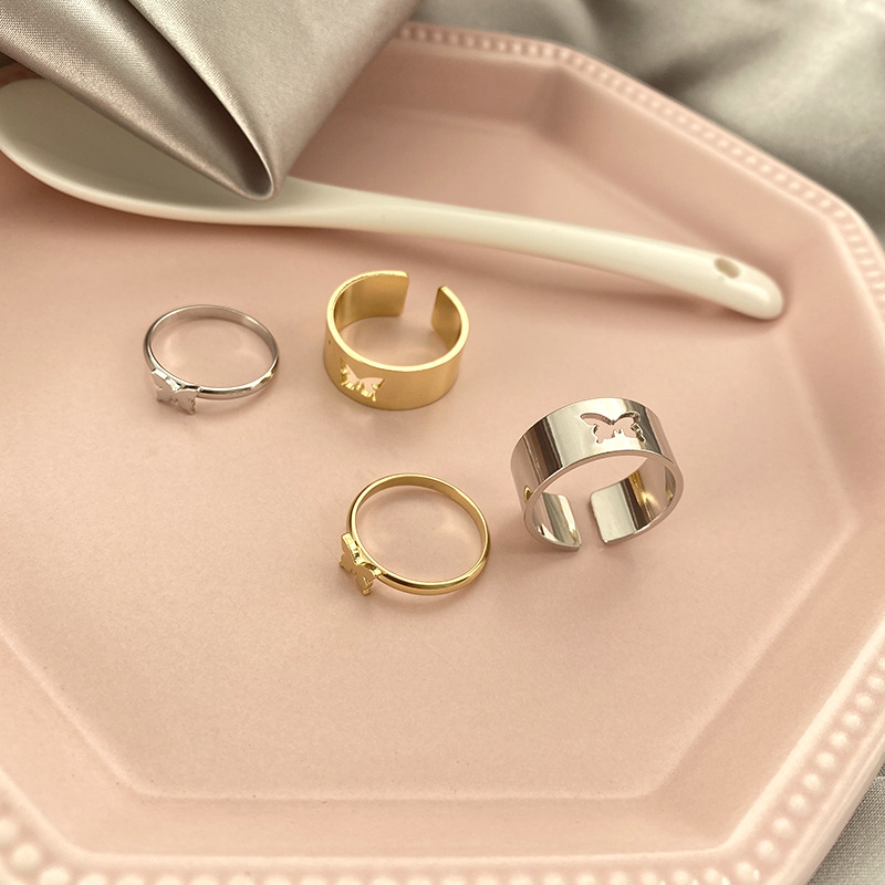 Punk Couple Ring Men and Women Couple Rings Combination Ins Wind Net Red Fashion Personalized Index Finger Ring