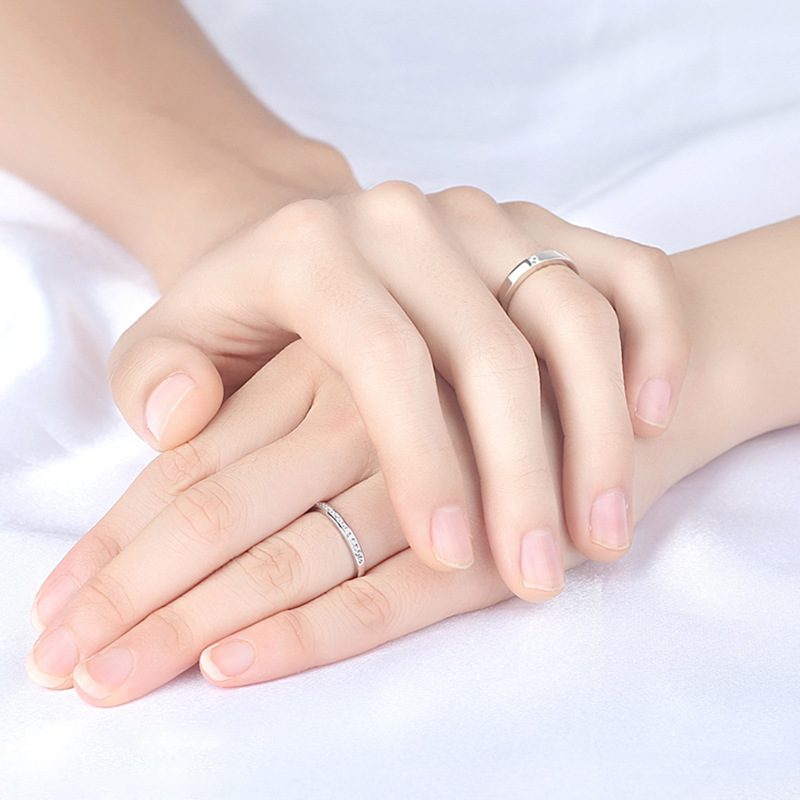 Ring and Women&#039;s Gift Commemorative Love Token Starry Couple 925 Sterling Silver Ring Couple Couple Rings