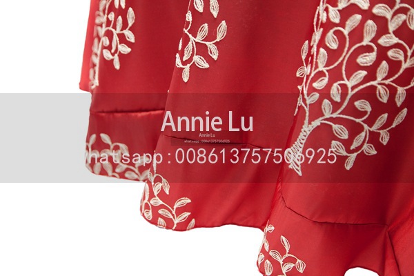Festive Chinese Red Exquisite Embroidered Three-Dimensional Flower Custom Fashion Wedding Hotel Decorative Tablecloth Tablecloth Chair Cover