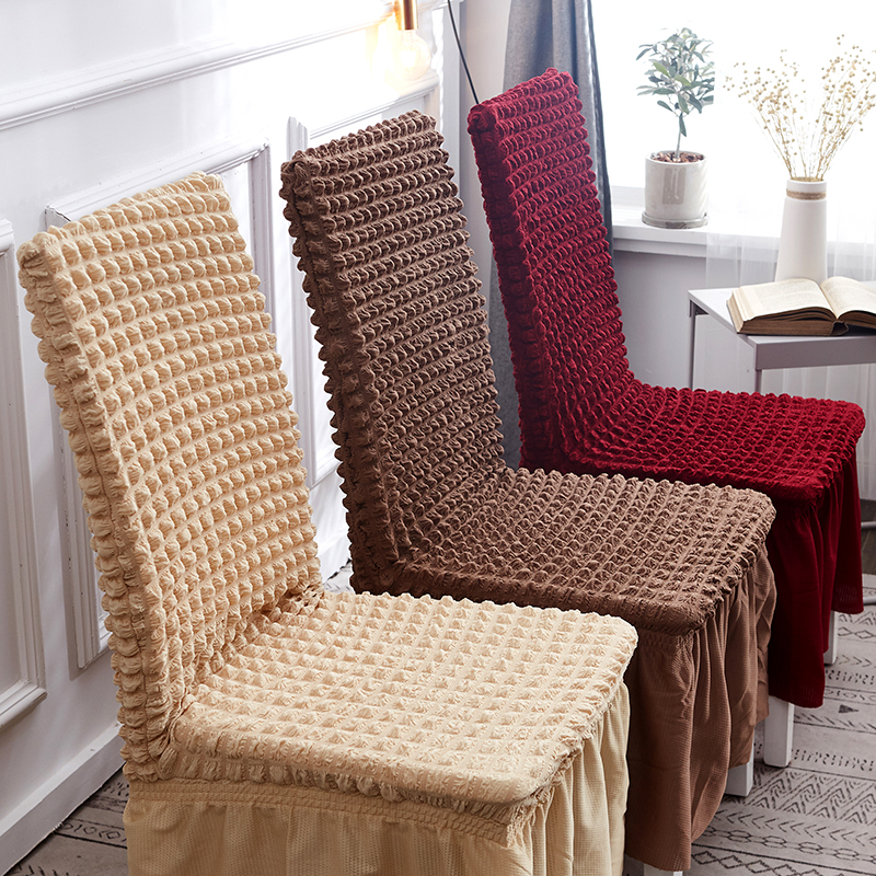 Puffy Skirt Bubble Grid Household One-Piece Elastic Universal Dining Table Seat Cover Chair Cover Chair Cover Simple Modern Puffy Skirt Bubble Grid Household One-Piece Elastic Universal Dining Table Seat Cover Chair Cover Chair Cover Simple Modern