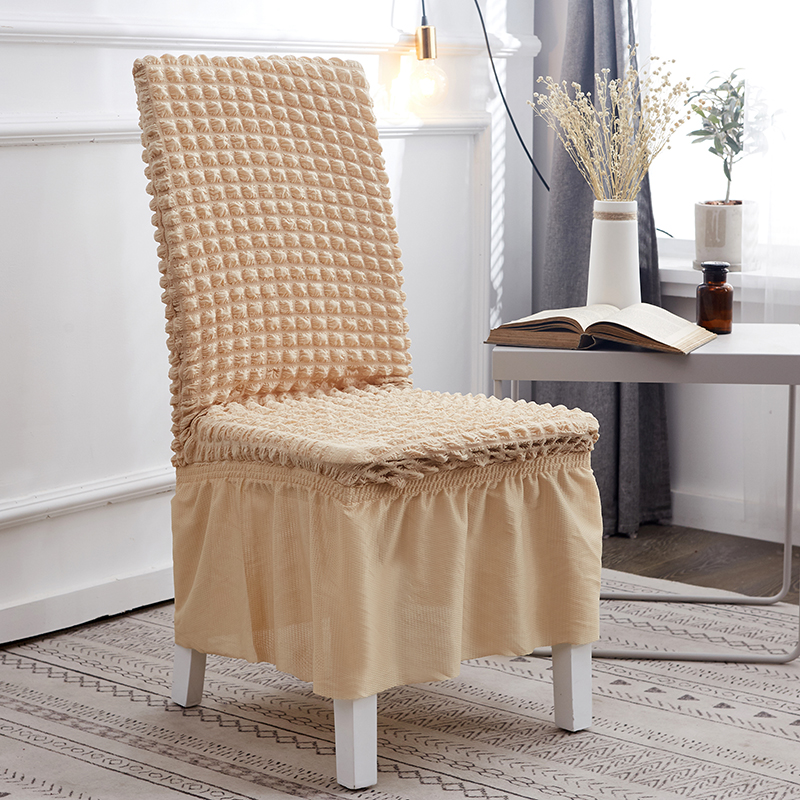Puffy Skirt Bubble Grid Household One-Piece Elastic Universal Dining Table Seat Cover Chair Cover Chair Cover Simple Modern Puffy Skirt Bubble Grid Household One-Piece Elastic Universal Dining Table Seat Cover Chair Cover Chair Cover Simple Modern