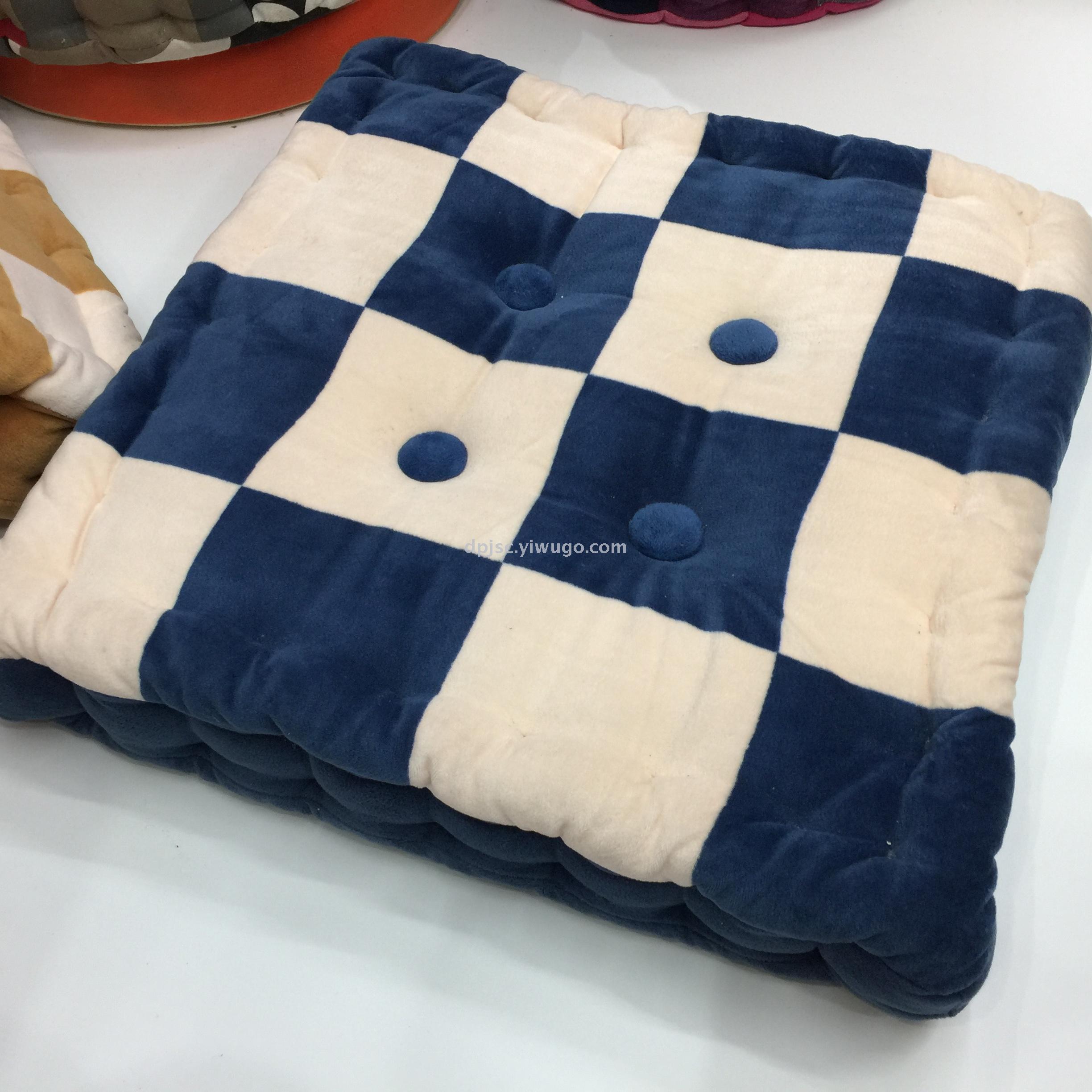 Plaid crystal velvet fat man cushion cushion for leaning on raised cushion, thickened office chair cushion