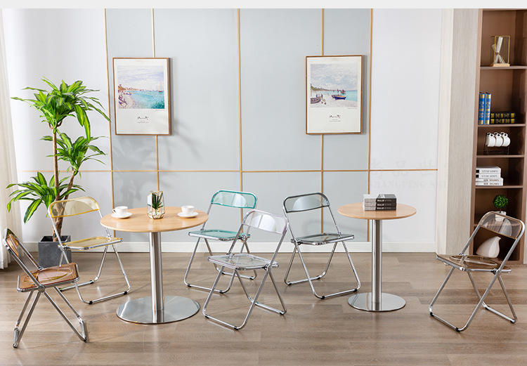 Transparent Folding Chair Dining Chair Ins Internet Celebrity Acrylic Plastic Crystal Chair Designer Chair Photo Negotiation Chair