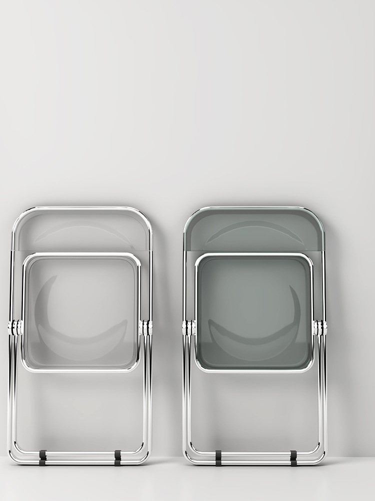 Crystal Chair  Clothing Store Photo Crystal Chair Simple Transparent Acrylic Stool Plastic Folding Backrest Chair