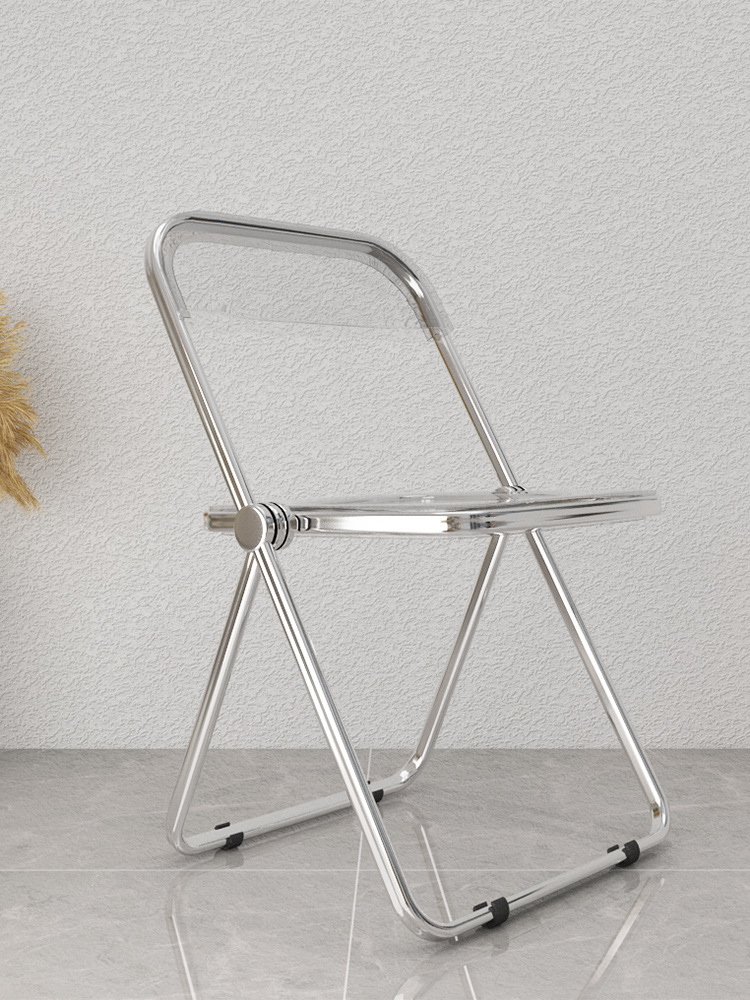 Crystal Chair  Clothing Store Photo Crystal Chair Simple Transparent Acrylic Stool Plastic Folding Backrest Chair