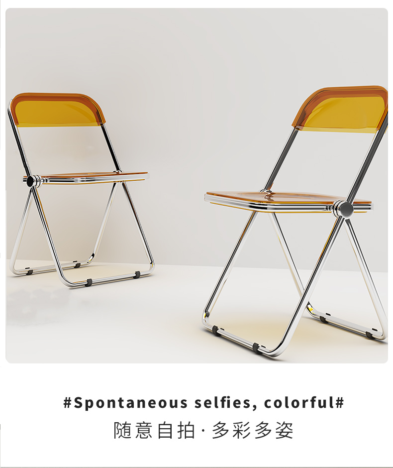 Crystal Chair  Clothing Store Photo Crystal Chair Simple Transparent Acrylic Stool Plastic Folding Backrest Chair