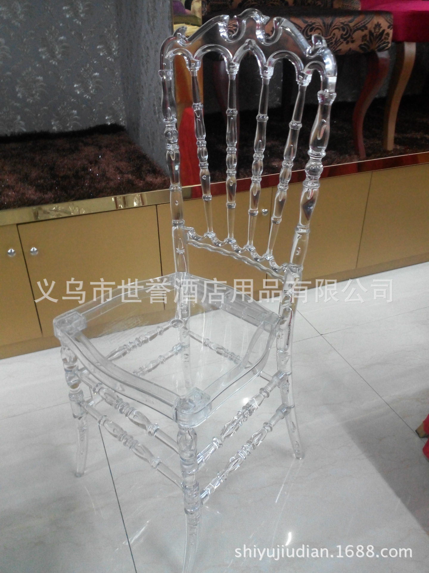 Foreign trade acrylic transparent bamboo chair crystal chair American village hotel outdoor wedding chair