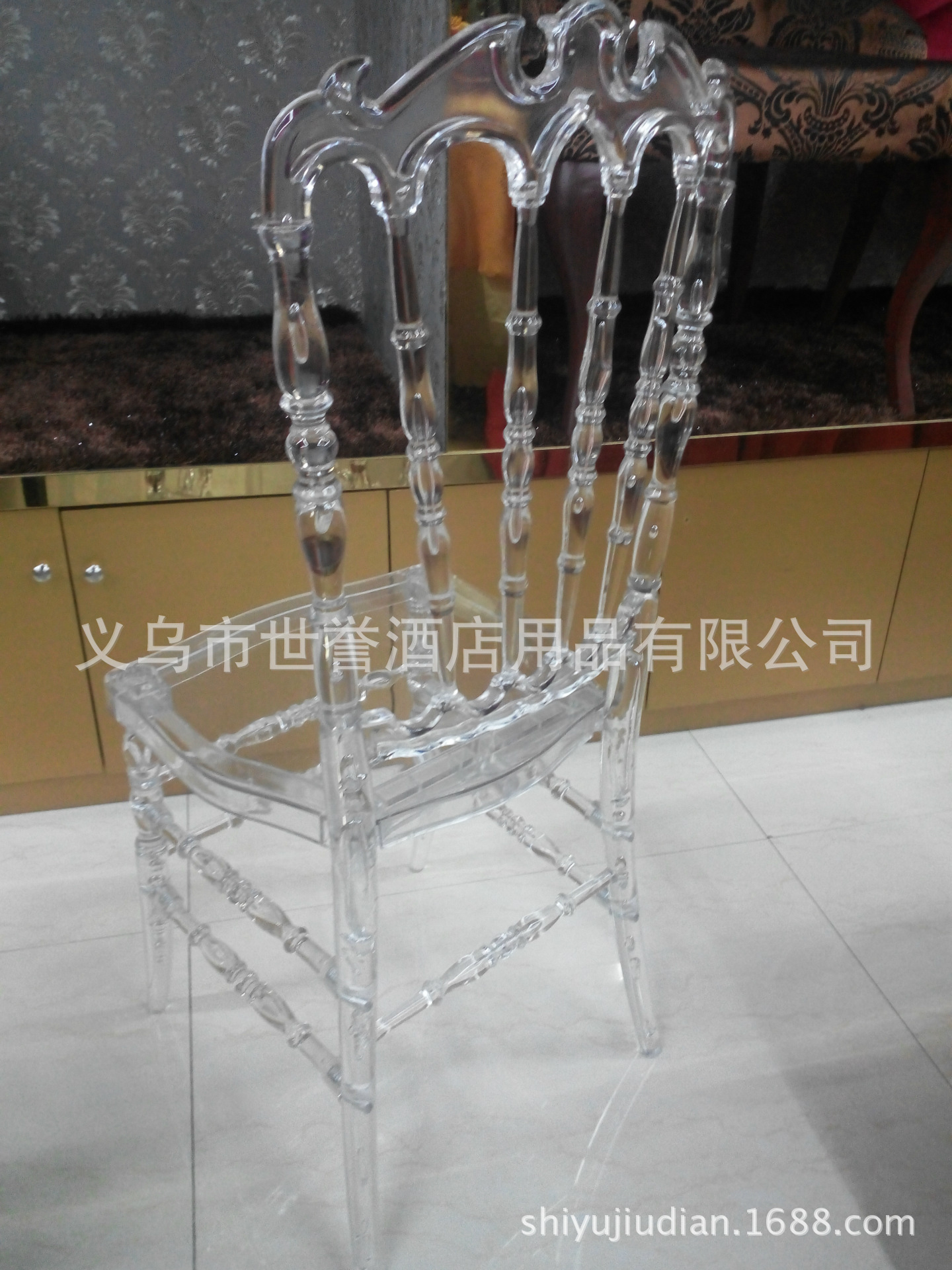 Foreign trade acrylic transparent bamboo chair crystal chair American village hotel outdoor wedding chair