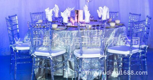 Foreign trade acrylic transparent bamboo chair crystal chair American village hotel outdoor wedding chair