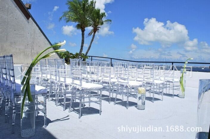 Foreign trade acrylic transparent bamboo chair crystal chair American village hotel outdoor wedding chair