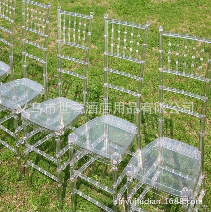 Foreign trade acrylic transparent bamboo chair crystal chair American village hotel outdoor wedding chair
