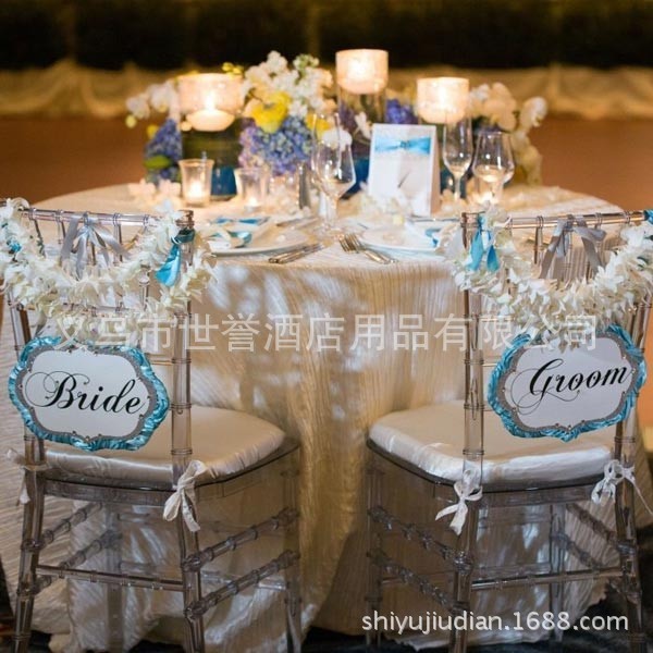 Foreign trade acrylic transparent bamboo chair crystal chair American village hotel outdoor wedding chair