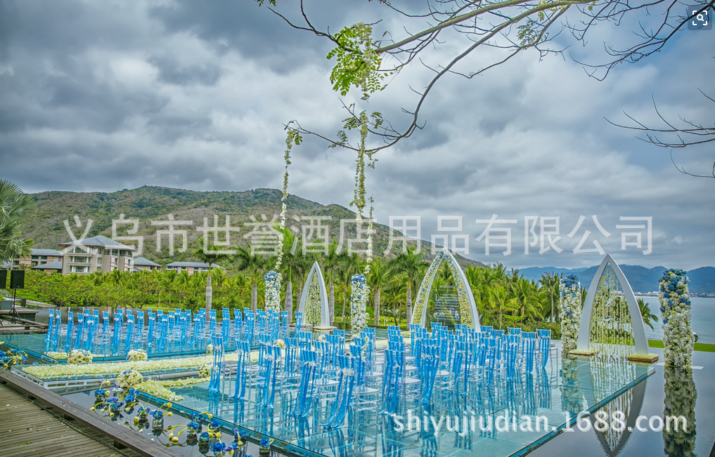 Foreign trade acrylic transparent bamboo chair crystal chair American village hotel outdoor wedding chair