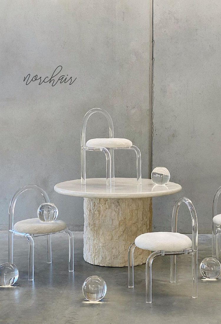 Crystal Chair  Household Light Luxury Backrest Chair Designer Transparent Dressing Stool Crystal Chair