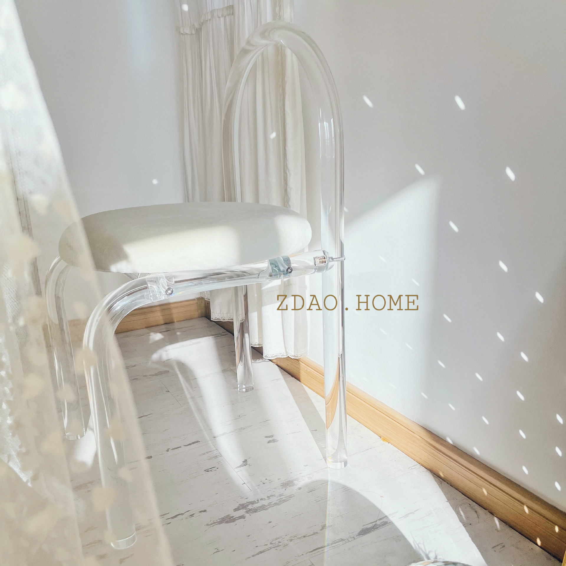 Crystal Chair  Acrylic Ins Chair Celebrity Theme Restaurant Photo Crystal Dining Chair Princess Chair