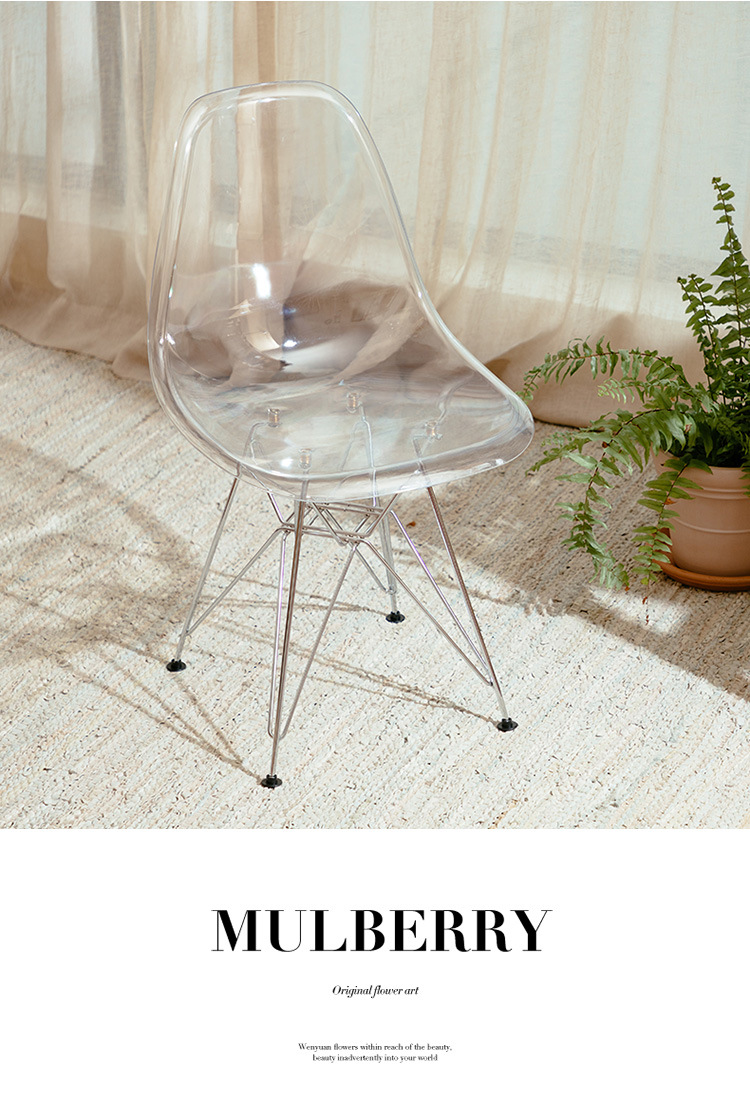 Crystal Chair  Simple Transparent Home Backrest Ins Internet Celebrity Dressing Table Crystal Makeup Stool