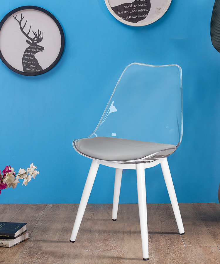 Crystal Chair Transparent Chair Home Bedroom Backrest Plastic Crystal Chair Acrylic Stool Simple Dining Chair