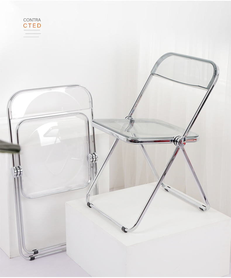 Crystal Chair Clothing Store Backrest Folding Acrylic Plastic Crystal Chair Makeup Table and Chair Style