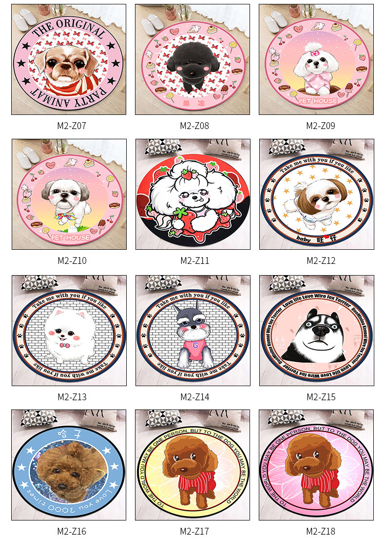 Carpet Wholesale Custom Computer Chair Mat Hanging Basket Mat Crystal Velvet round Carpet Floor Mat Printed Cartoon Children's Blanket