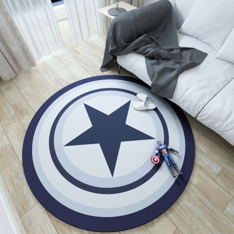 Machine Washable 3D Printed Carpet round Small Foot Mat Bedroom Hanging Basket Swivel Chair Cushion Door Non-Slop Mats Crystal Super Soft Mat