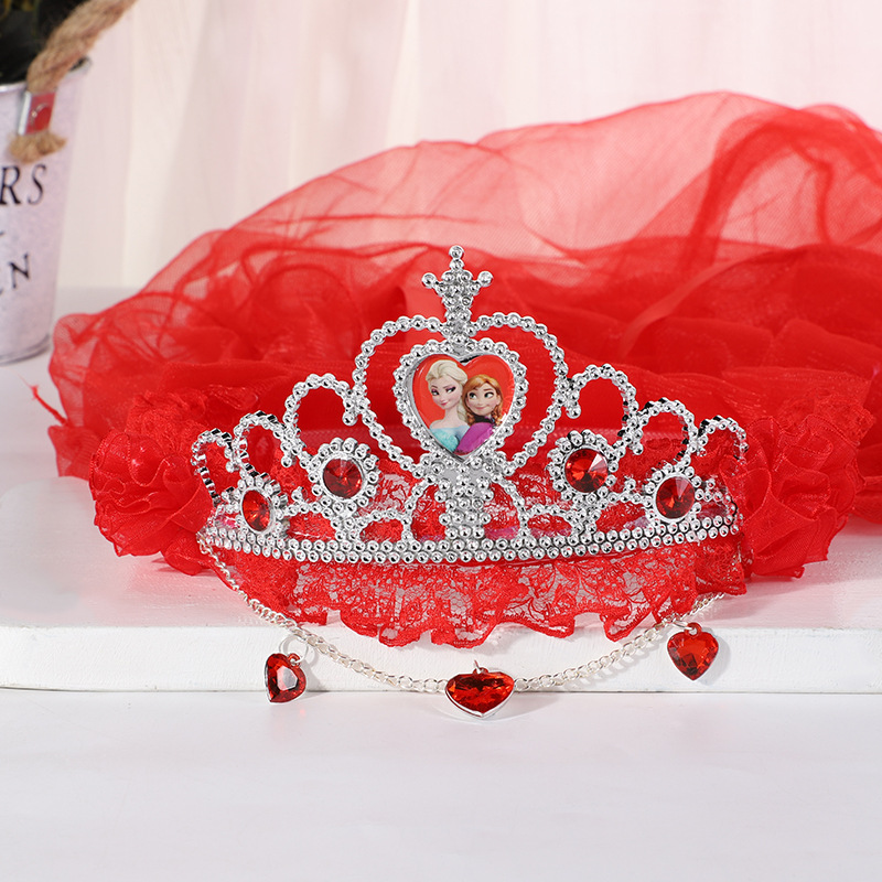 New Crown Veil Children's Travel Ornament Wedding Garland Lace Princess Headwear Garland Luminous Veil New Crown Veil Children's Travel Ornament Wedding Garland Lace Princess Headwear Garland Luminous Veil