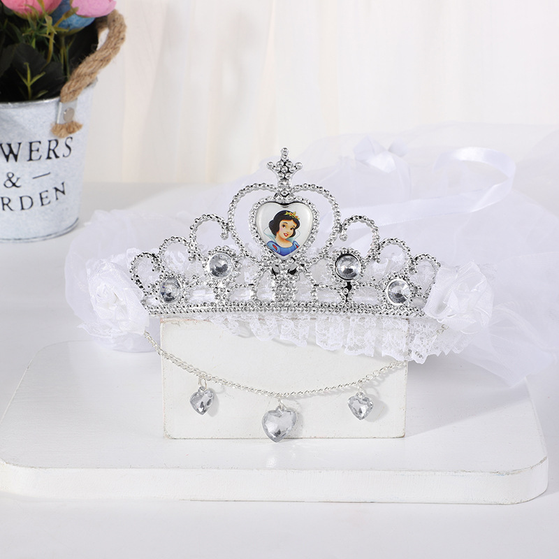 New Crown Veil Children's Travel Ornament Wedding Garland Lace Princess Headwear Garland Luminous Veil New Crown Veil Children's Travel Ornament Wedding Garland Lace Princess Headwear Garland Luminous Veil