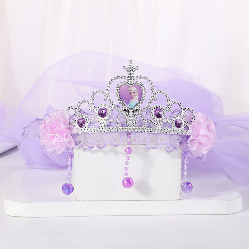 New Crown Veil Children's Travel Ornament Wedding Garland Lace Princess Headwear Garland Luminous Veil New Crown Veil Children's Travel Ornament Wedding Garland Lace Princess Headwear Garland Luminous Veil
