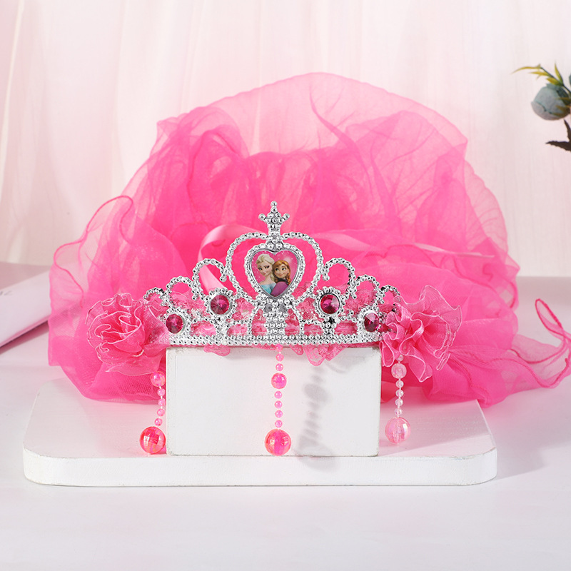 New Crown Veil Children's Travel Ornament Wedding Garland Lace Princess Headwear Garland Luminous Veil New Crown Veil Children's Travel Ornament Wedding Garland Lace Princess Headwear Garland Luminous Veil
