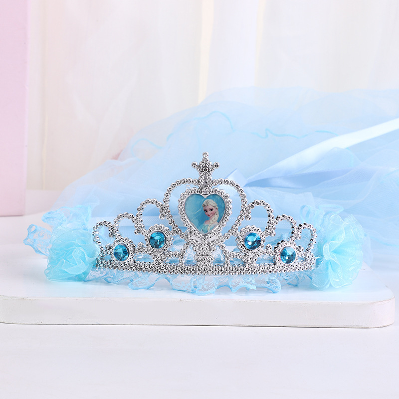 New Crown Veil Children's Travel Ornament Wedding Garland Lace Princess Headwear Garland Luminous Veil New Crown Veil Children's Travel Ornament Wedding Garland Lace Princess Headwear Garland Luminous Veil