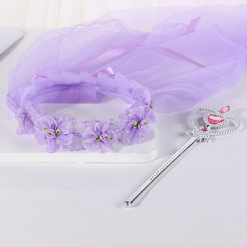 New Crown Veil Children's Travel Ornament Wedding Garland Lace Princess Headwear Garland Luminous Veil New Crown Veil Children's Travel Ornament Wedding Garland Lace Princess Headwear Garland Luminous Veil