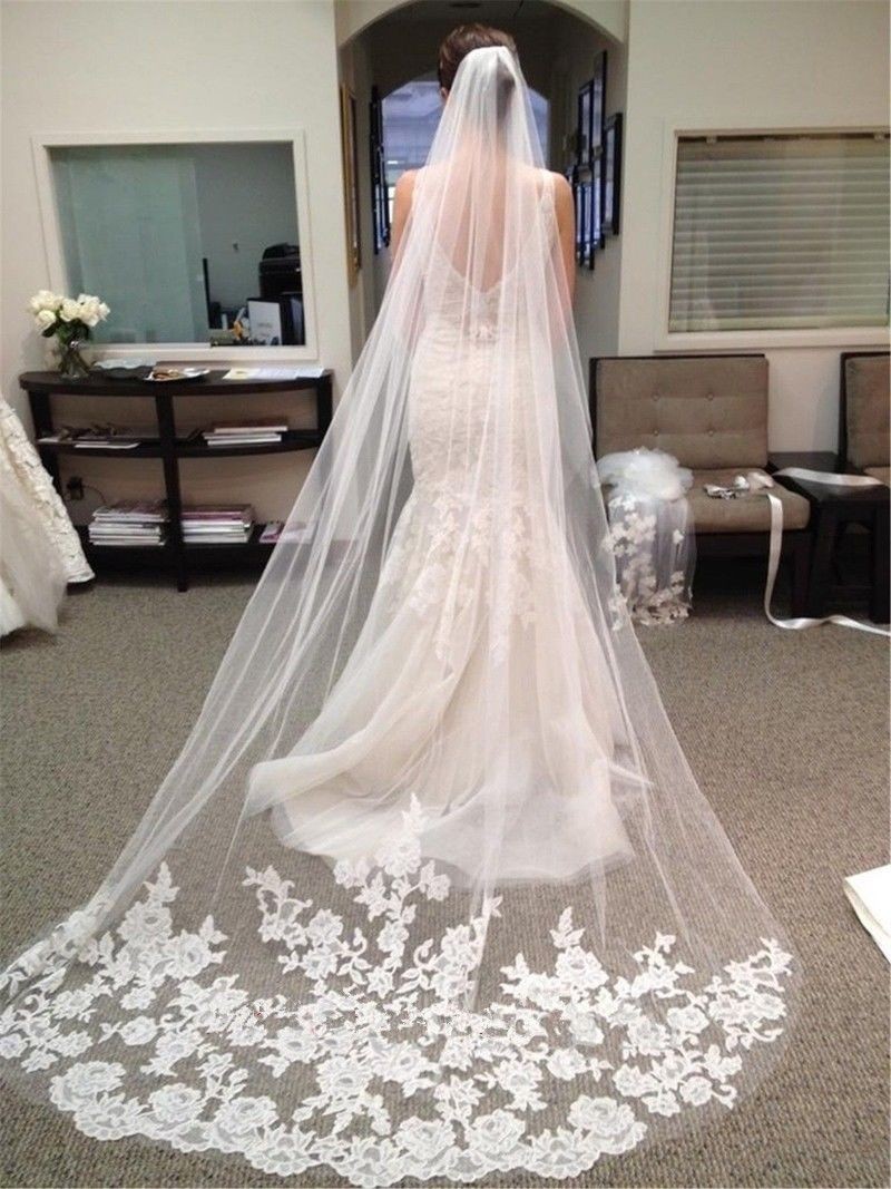 2016 Special romantic Decal Soft yarn Length 3 Newton lace bridal Veil Super long Wedding Veil White 2016 Special romantic Decal Soft yarn Length 3 Newton lace bridal Veil Super long Wedding Veil White
