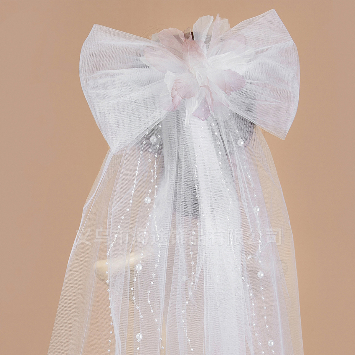Cross-Border New Arrival Bow Super Fairy Veil Beautiful Bridal Headdress Wedding Dress Photo Photography Photo Props Manufacturer
