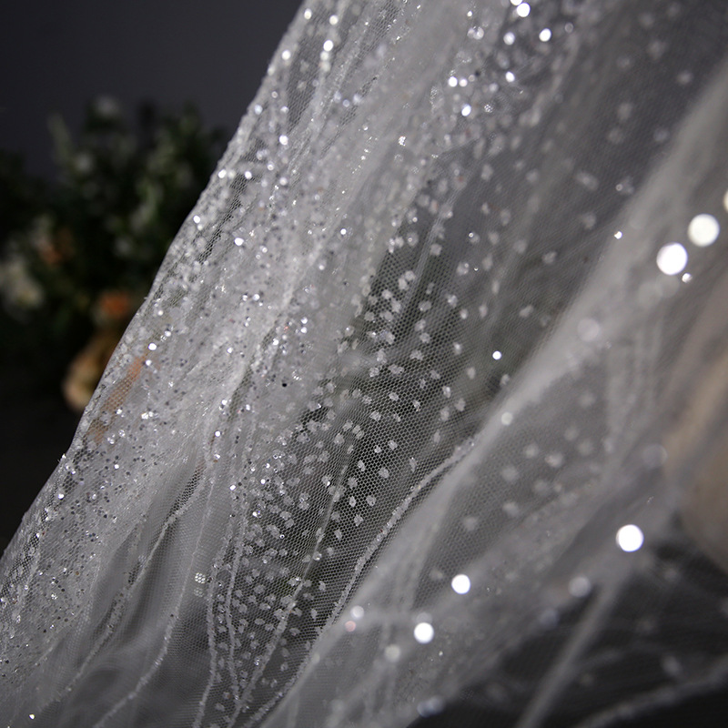 Korean Wedding Dress Pure White Long Luxury Big Veil Tiktok Veil Headdress Fairy Wedding Veil