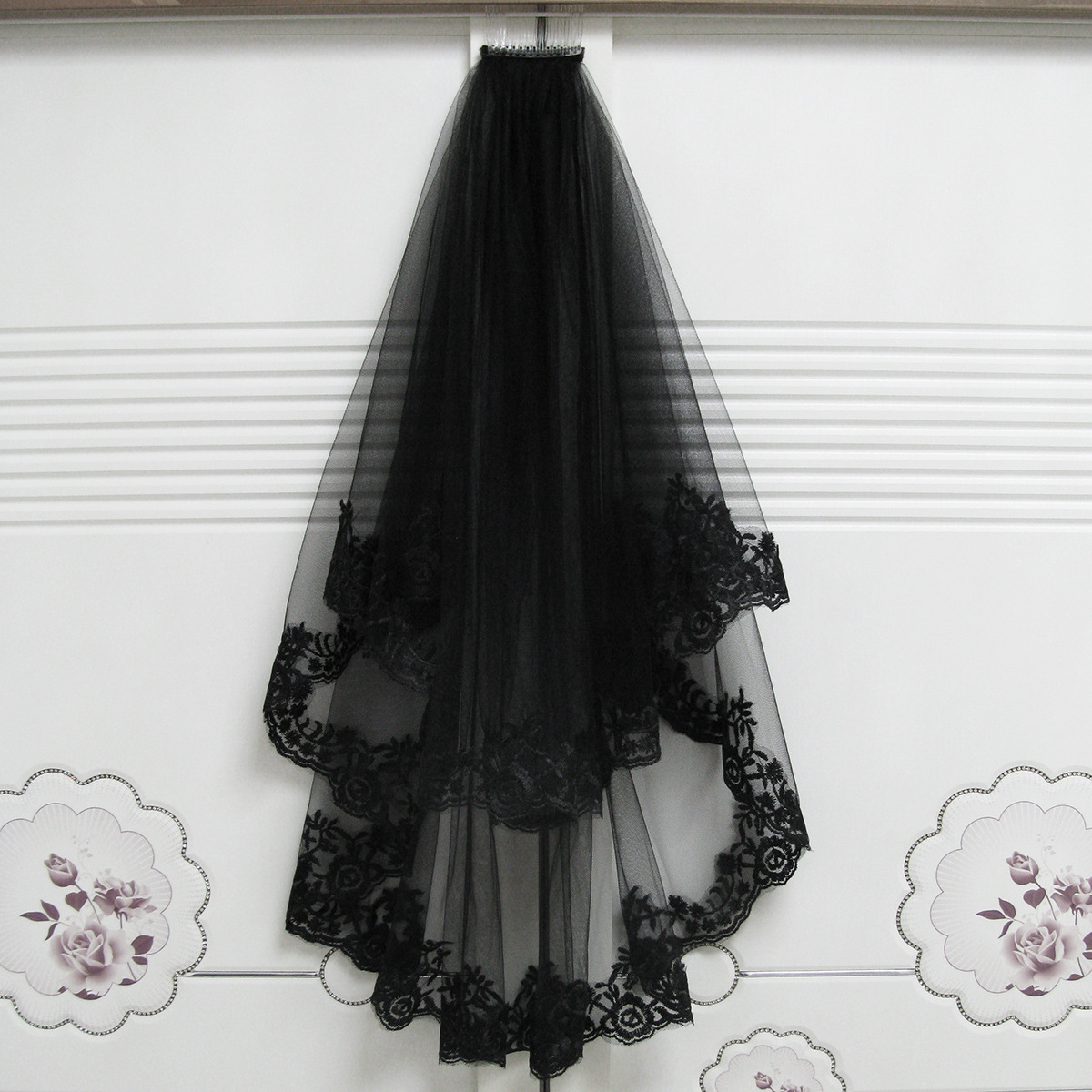 Black Veil Short Lace Headdress Spiritual Love Wedding Dress Witch Halloween Party Photo Veil Veil Black Veil Short Lace Headdress Spiritual Love Wedding Dress Witch Halloween Party Photo Veil Veil