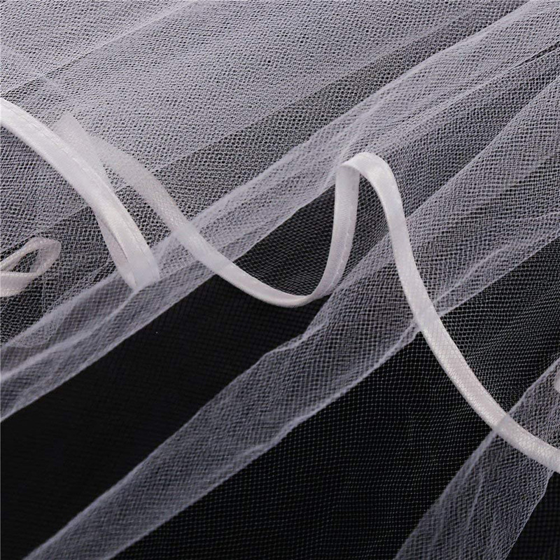 Wedding Veil Spot Amazon EBay Hot Sale Double-Layer Edging Veil plus Hair Comb Bachelor Party Bridal Veil Veil