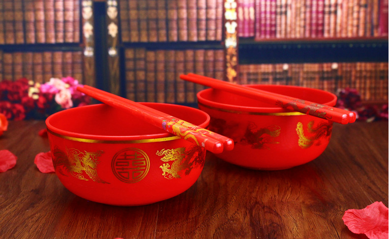 Children Prosperity Brought by the Dragon and the Phoenix Bamboo Chopsticks Wedding Couple Chopsticks Wedding Chopsticks