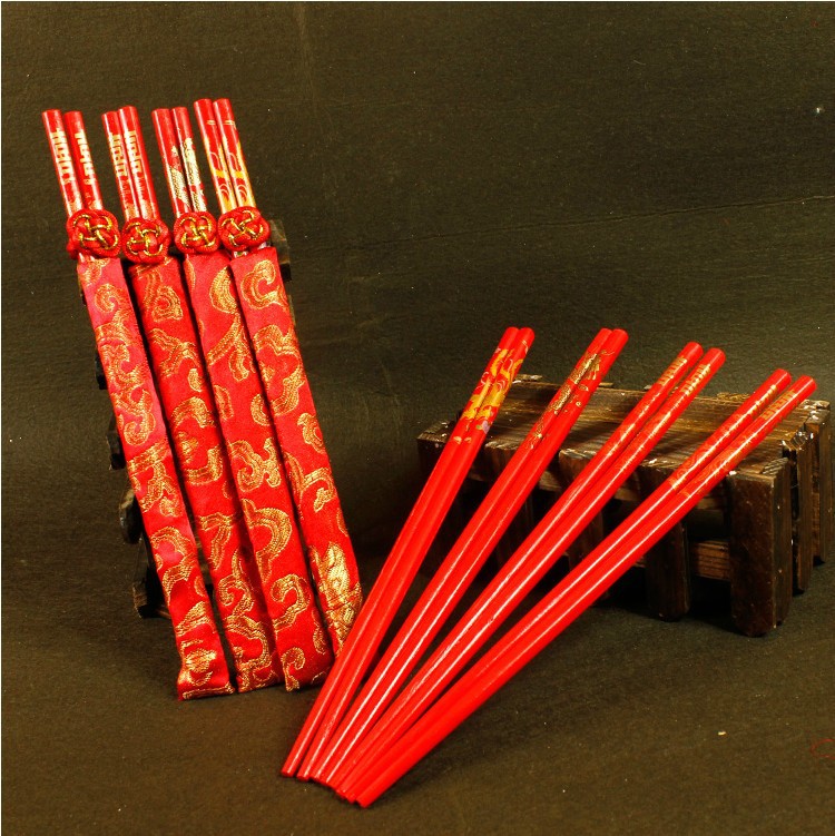 Children Prosperity Brought by the Dragon and the Phoenix Bamboo Chopsticks Wedding Couple Chopsticks Wedding Chopsticks