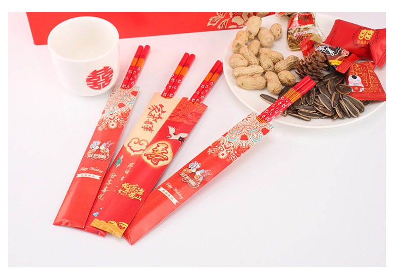 Wedding Chopsticks Wedding Banquet Banquet Celebration Ceremony Products Red Bamboo Chopsticks Wedding Chopsticks