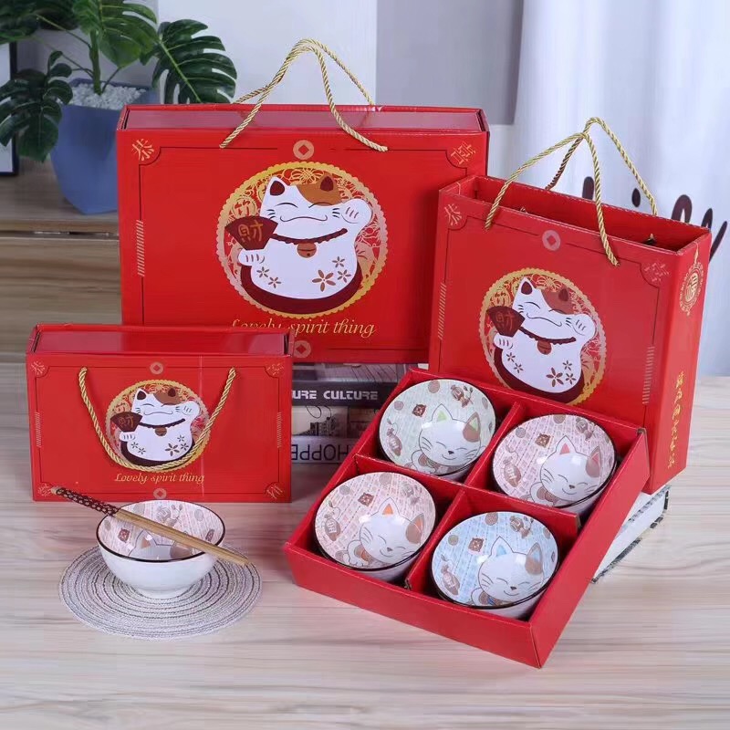 Wedding return gift China crockery tableware gift box high-end crockery couple chopsticks box bowl set gift