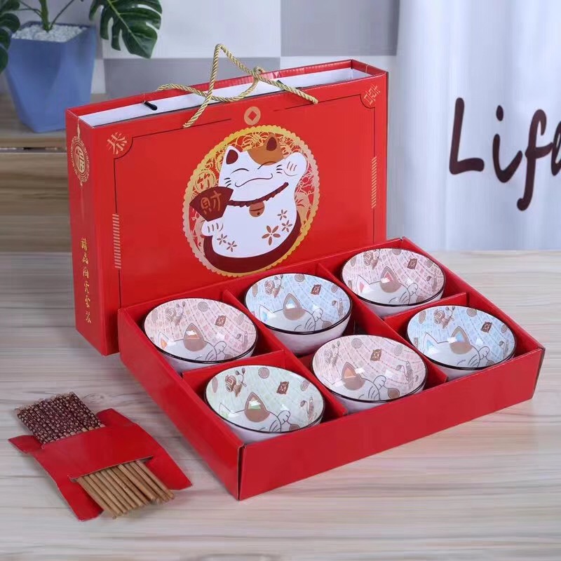 Wedding return gift China crockery tableware gift box high-end crockery couple chopsticks box bowl set gift