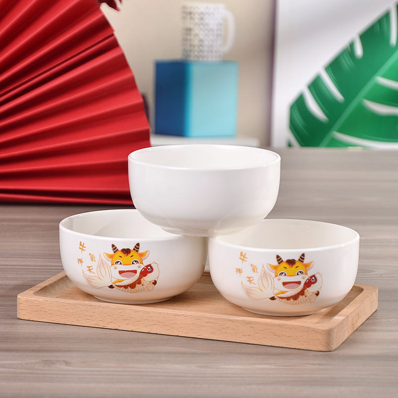 cartoon calf eat rice bowl strawberry ceramic bowl tableware business will sell chopsticks set wedding with hand gifts cartoon calf eat rice bowl strawberry ceramic bowl tableware business will sell chopsticks set wedding with hand gifts