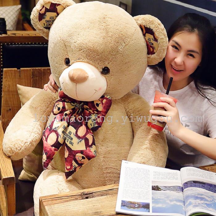 Teddy bear doll bear bear large doll LED luminous printing tie Teddy bear doll bear bear large doll LED luminous printing tie