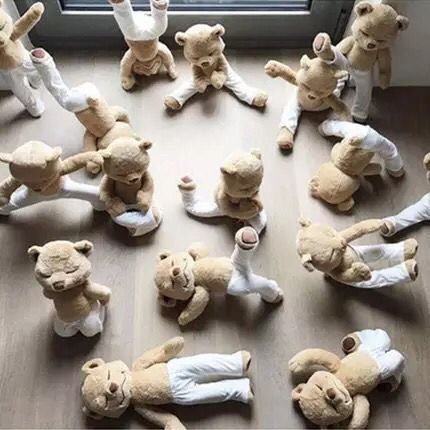 New hot style yoga teddy bear stuffed bear doll with built-in cartilage remodeling the doll gift.