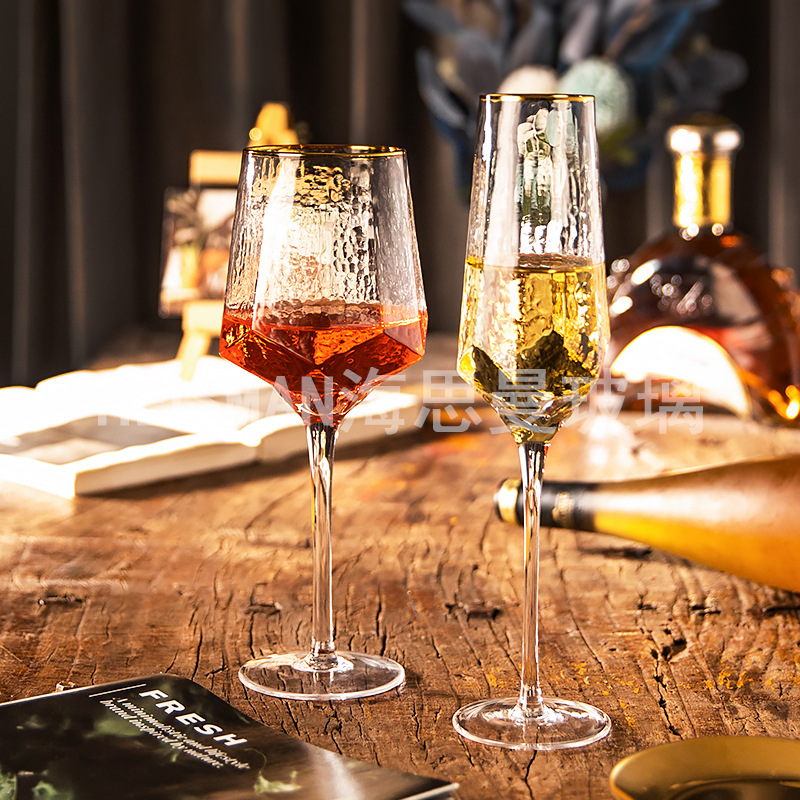 Light Luxury Diamond Hammered Goblet Lead-Free Crystal Red Wine Glass Ins Colorful Champagne Glass Water Ripple Wine Glass Wholesale Light Luxury Diamond Hammered Goblet Lead-Free Crystal Red Wine Glass Ins Colorful Champagne Glass Water Ripple Wine Glass Wholesale