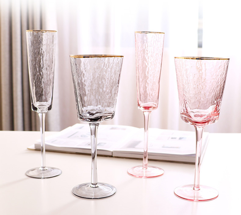 Creative Hammer Golden Edge Crystal Wineglass Champagne Glass European Goblet Wine Glass Red Wine Glass Creative Hammer Golden Edge Crystal Wineglass Champagne Glass European Goblet Wine Glass Red Wine Glass
